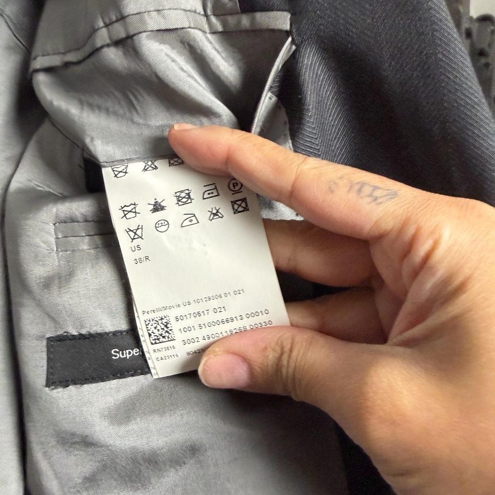 Hugo Boss Gray Herringbone Wool Blazer 38R Tailored by Nordstrom - Picture 6 of 8